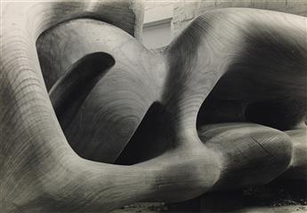 HENRY MOORE (1898-1896) Detail of Reclining Figure (Elm Wood).